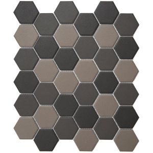 Aquacolor Porcelain Massive Dark Grey Mix Ug Big Hexagon 51x59x6