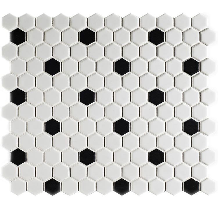 Aquacolor Porcelain Vintage White S Insert Black S Hexagon 23x26x6
